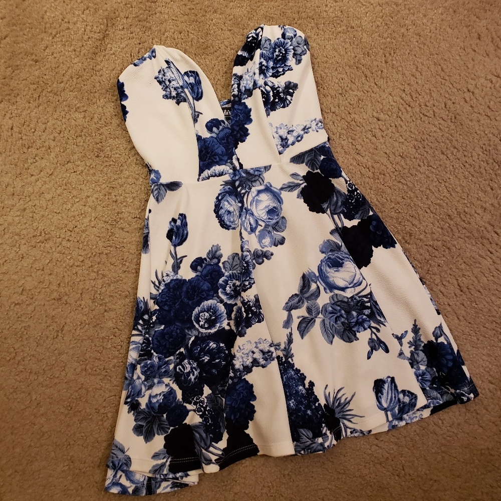 Strapless Floral Dress
